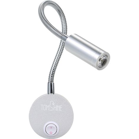 3W LED Lampe Murale Flexible avec Interrupteur pour Éclairage Doux de la Chambre – Tube Aluminium Flexible à Angle Réglable (Lampe de Lecture) (1/5)