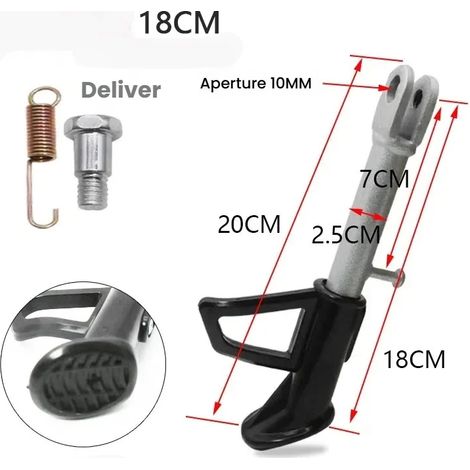 Support latéral réglable (18 cm) pour moto, vélo électrique et scooter 80 cc, 100 cc, 125 cc et 150 cc (1/5)
