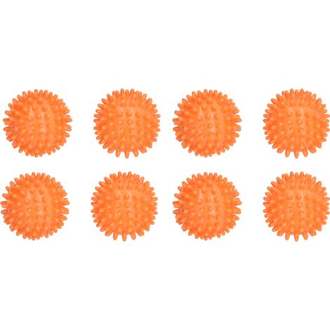 Lot de 8 balles de lavage réutilisables pour sèche-linge, séchage rapide du linge, orange (1/5)