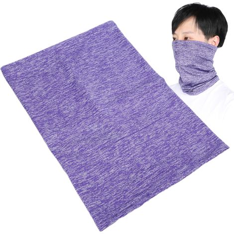 Bandana multifonction élastique et respirant, lavable, violet - Bandeau tête, serre-poignet, tour de cou doux (1/5)
