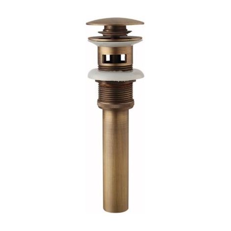 Mit Überlauf – Waschtischablauf, Pop-up Retro Verschluss Ablaufgarnitur aus Bronze Messing Universal Ventil Spülbecken Waschbecken Siphon (1/3)