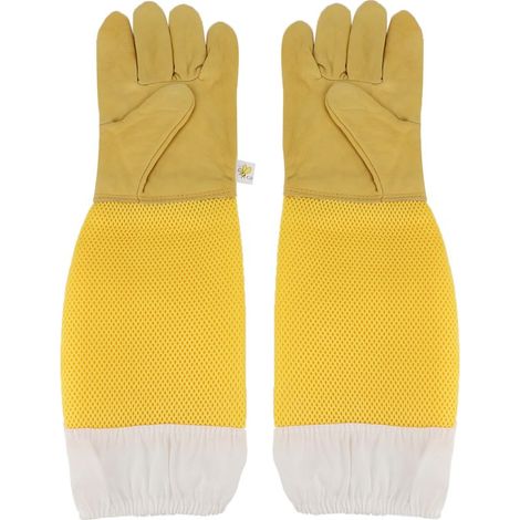 Imker-Schutzhandschuhe mit langen Ärmeln - Hergestellt aus atmungsaktivem Schaffell für Imker - Stichfest, maximale Flexibilität (1 Paar) (1/5)