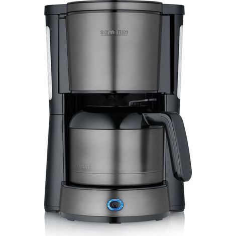 Severin KA 9343 Macchina da caffe' Automatica-Manuale 1 L 8 tazze 1000 W con caraffa termica in acciaio inox colore Nero Acciaio inox