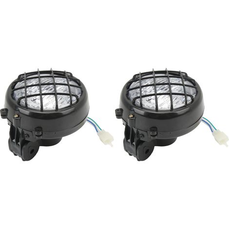 Paar 12V LED-Frontscheinwerfer für Quads mit Glühbirnen und Gittern, kompatibler Ersatz für Warrior 1996-2001, Set mit 2 Scheinwerfern. (1/5)