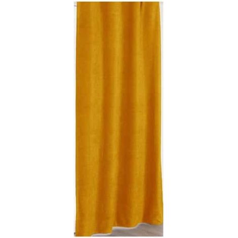 Rideau Alaska à galon fronceur isolant et 100 % occultant Jaune 140x240 cm