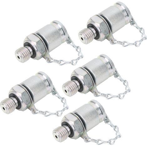 Lot de 5 adaptateurs de test hydrauliques, raccords de test de filetage, connecteurs de mesure de pression PT/PPTM12 x 1,5 (1/5)