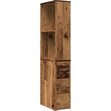 Maison Exclusive - Armadietto da Bagno Stretto con Ruote Rovere Antico Truciolato