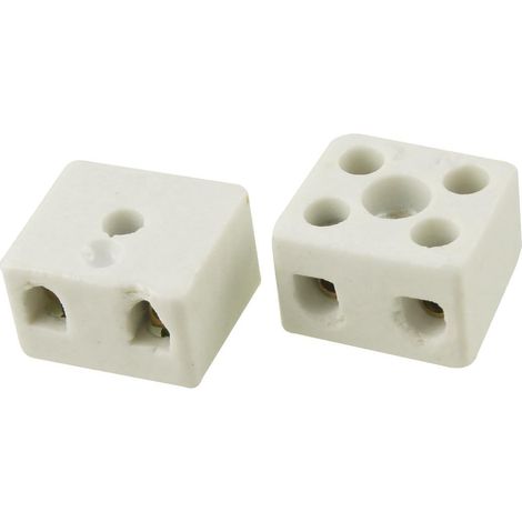 2 Voie 16A Céramiques Borniers Haute Température Porcelaine Céramique Connecteurs pour Électrique Fil Câble 2pcs (1/2)