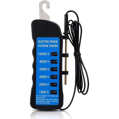 Electric Fence Voltage Tester, Electric Fence Tester Portable Fence Voltage Meter 10000V With 6 Lights Detector For Farm Fence (1/5)