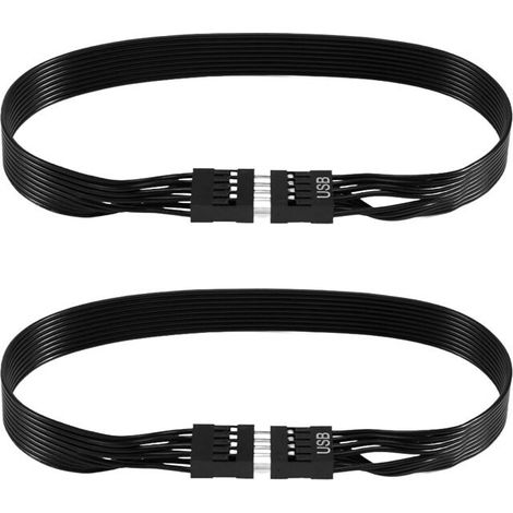 2 câbles extension USB 2.0 9 broches mâle/femelle carte mère 30cm (1/5)