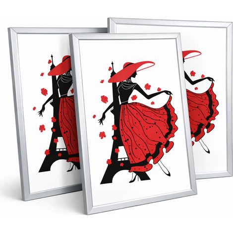Cadre photo en plastique Images Poster Cadre Décoration murale Collage AC-6 : Couleur : Argent Format : 30 x 45 Paquet : 1 (1/5)