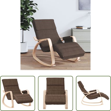 vidaXL Relaxstuhl - Schaukelstuhl Dunkelbraun Stoff (1/5)