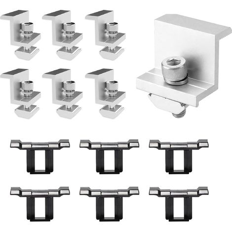 6 Pièces Kit de Support de Panneau Solaire 30mm,Support de Panneau Solaire,Rail Panneau Solaire,Système de Fixation Solaire Suppor pour Camping-Cars Caravanes Yacht (1/5)