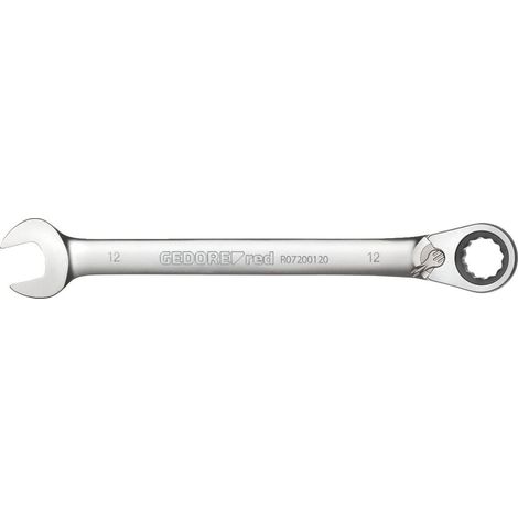 Clé mixte à cliquet, Réversible, Taille 21 mm, Coudée, Plate, 12 pans, Clé, R07200210 (1/5)