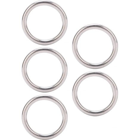 Packung mit 5 runden O-Ringen aus Edelstahl 304, nahtlos, vielseitig einsetzbar, für Schiffsausrüstung und Yogaringe, 4 x 25 mm. (1/5)