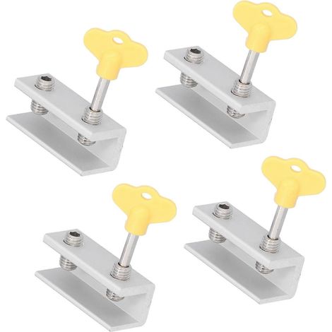 Lot de 4 verrous de sécurité réglables pour cadres de portes et fenêtres, avec clé, pour la maison et le bureau. (1/3)