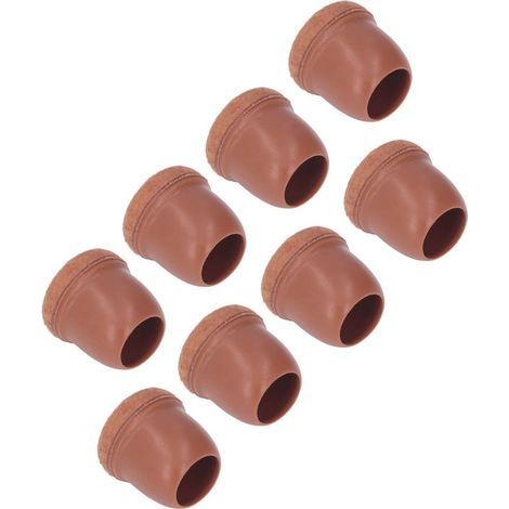 8 Capuchons de Protection TPE Marron pour Pieds de Chaise, Protège-Sols pour Meubles, Table et Tabouret (1/5)