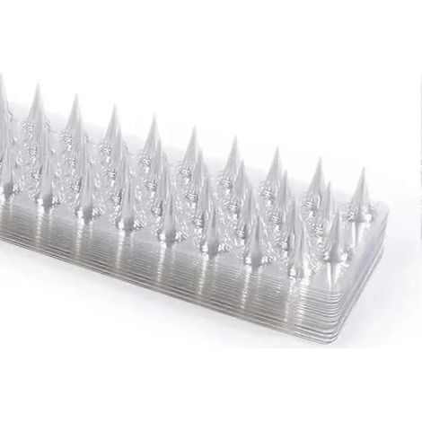 Pics répulsifs transparents en plastique pour chats, oiseaux et pigeons, pour clôtures de jardin. (1/5)