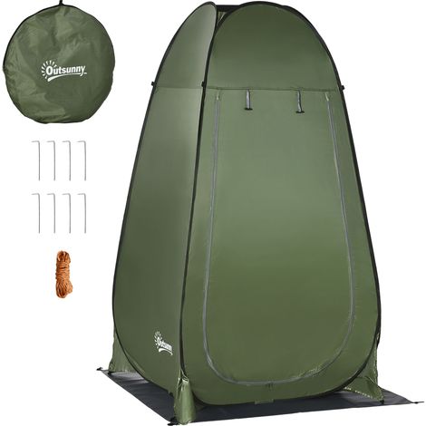 Tragbare Campingdusche, olivgrün – Tragetasche – UV-Schutz 20+ – 126 x 124 x 189 cm