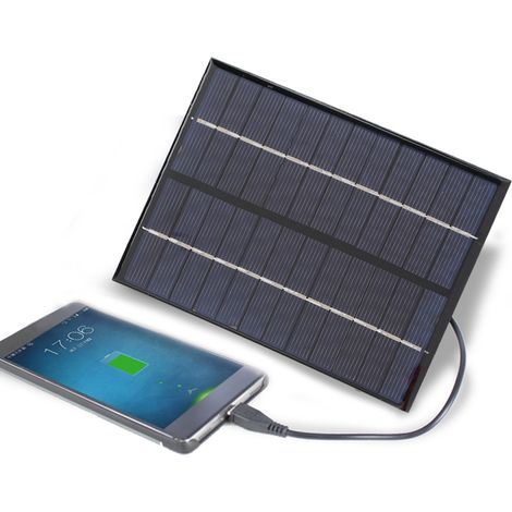 Panneau solaire portable 2W 12V polycristallin pour charge en extérieur avec pinces crocodiles (1/5)