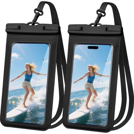 Funda impermeable para teléfono, funda ajustable de TPU de dos piezas para natación y lluvia, bolsa de playa impermeable IPX8 para iPhone 15, 14, 13, 12 Pro Max, Xs, Samsung