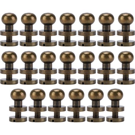 20 rivets en laiton bronze, accessoire de quincaillerie, résistant à l'usure, pour sacs, chaussures, vêtements et cuir (1/5)