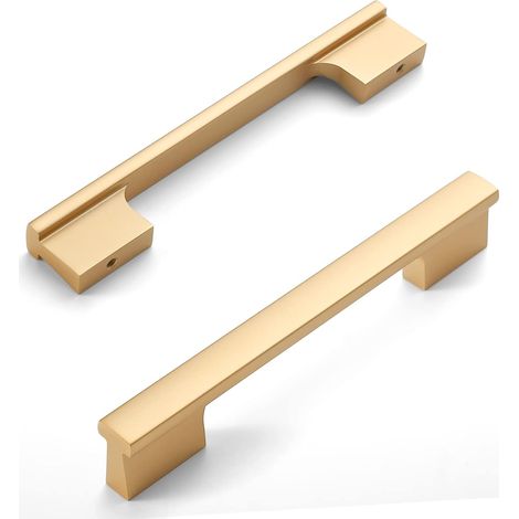 10-teiliges Set goldener Küchenschrankgriffe, 128 mm Möbelgriffe mit Schrauben, geeignet für Büros und Schubladen (1/5)