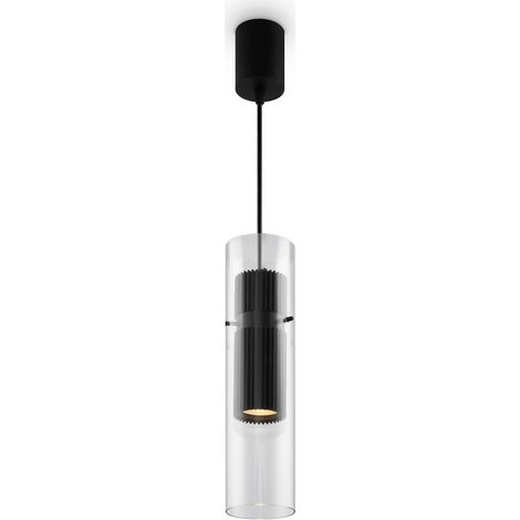 Lampada a sospensione tubo vetro Maytoni Dynamics nera 32cm (1/3)