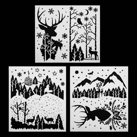 Stencil natalizio x 3 42 x 37 cm - Feeric lights & christmas (1/5)
