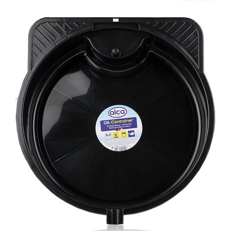 alca® Ölwanne Auffangwanne Durchmesser 370 mm Inhalt 8L Kunststoff Ölwanne Ölauffangbehälter mit Ölfilter-Ablage & Ausguss Ölwechsel Set, für Motorrad, PKW & VanPolypropylen