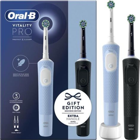 Oral-B Vitality Pro Duo Adulto Cepillo dental oscilante Negro, Azul, Blanco