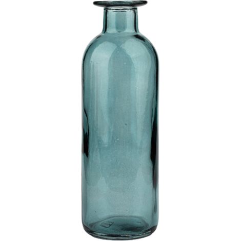 Jarrón de cristal, jarrón de cuello estrecho, botella de cristal decorativa grande (1 verde) (1/5)