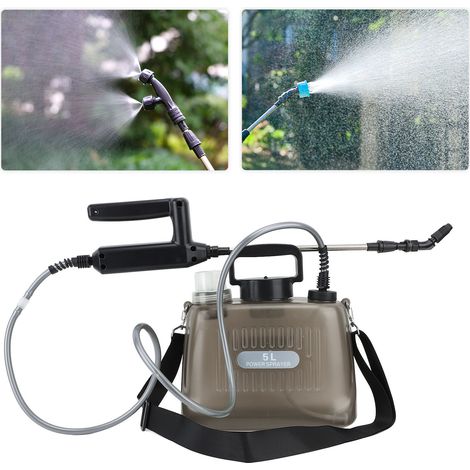 Pulverizador eléctrico portátil de 5 litros con batería de 2000 mAh y 4 boquillas para el jardín. (1/5)