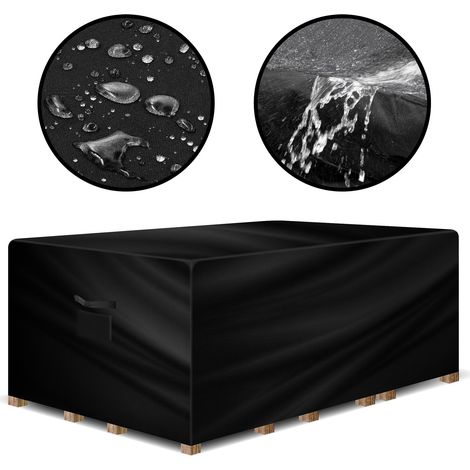 Gracious Gardens Waterproof Outdoor Patio Furniture Cover UV Resistant Heavy Duty Oxford Fabric - Rectangular - 242 x 162 x 100cm