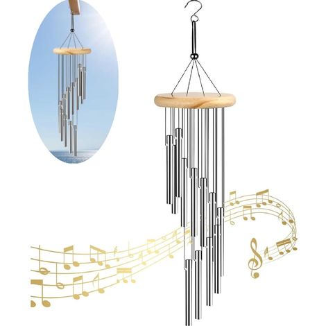 Carillon à Vent en Aluminium,Carillon Éolien Musical d'Extérieur - Carillon Décoratif pour Jardin, Porche et Véranda - Carillons Éoliens Résistants aux Intempéries (1/5)
