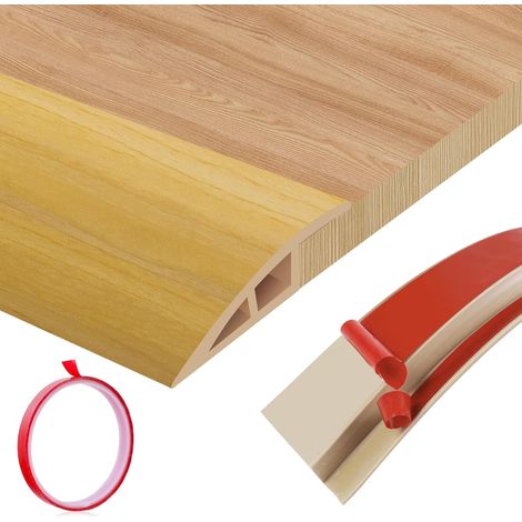 Barre de Seuil Adhésive - 1 Pièce - PVC Souple - Transition Multiniveau Sans Perçage - Pour Carrelage et Moquette - Longueur 2m Hauteur 15mm (1/5)