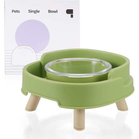 Ant Proof Cat Bowl, Raised Non-Slip Cat Feeding Bowl, Elevated Pet Food Bowl for Better Digestion & Neck Support(Green)