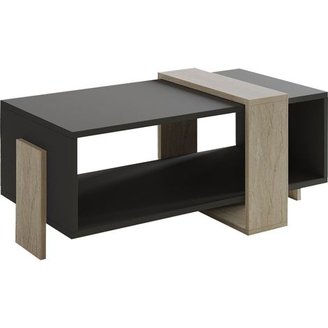Couchtisch aus Holz "Meleni" - 90 x 49 x 40 cm - Anthrazitgrau