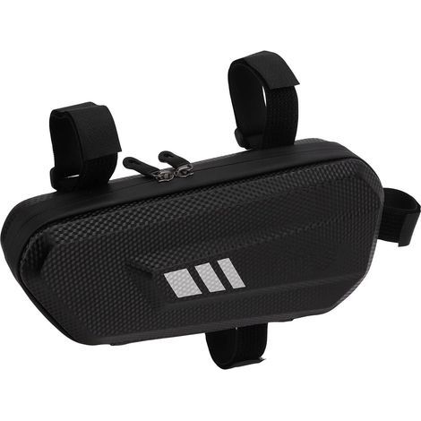 Sac de Selle de Moto, Sacoche de Moto à Coque Rigide, Sac Suspendu Latéral en Cuir PU pour Cadre de Support Gauche Noir (1/5)
