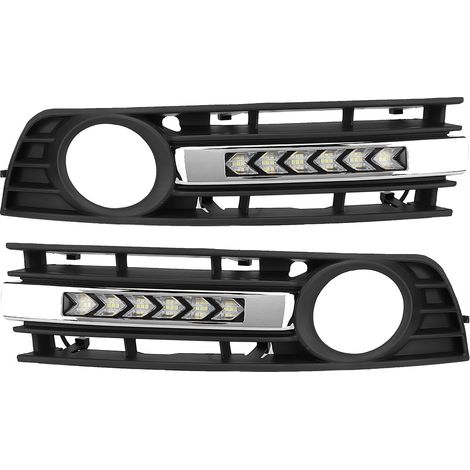 Ensemble de 2 pièces comprenant calandre, phares antibrouillard, clignotants et feux de jour pour Audi A4 B6 01-05 (électroplaqué). (1/5)
