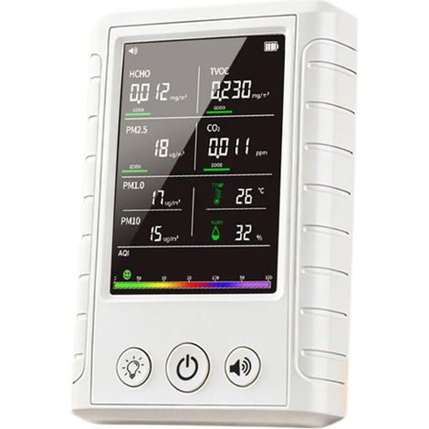 Vérificateurs de qualité de l ' air détectant Le formaldéhyde PM2, 5 CO2 avec Affichage de la température et de l ' humidité (1/5)