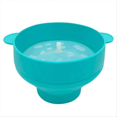 Mikrowellen-Popcornmaschine, Eimer und Schüssel mit Deckel, hellblau (1/5)