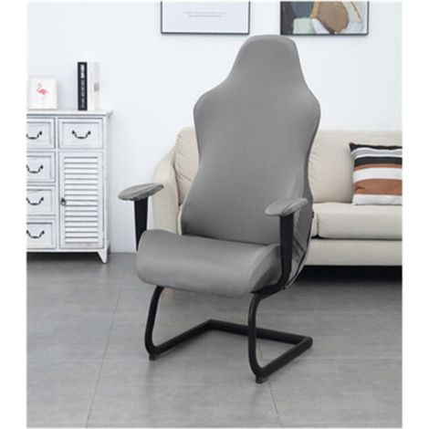 Housses de Chaise de Gaming,Housses de Chaise de Jeu Extensible 1 pièces,Housse de Chaise de Bureau avec Accoudoirs/Dossier de Chaise,Housse de Fauteuil Rotatif,Pas de Chaise,Light Gray (1/5)