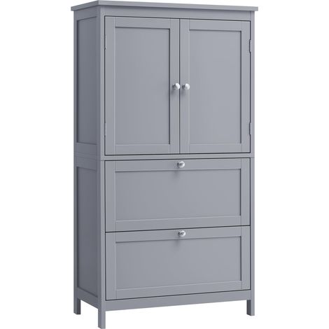 Meuble de Salle de Bain, Armoire de Rangement, 2 Portes, 2 Tiroirs (1/5)