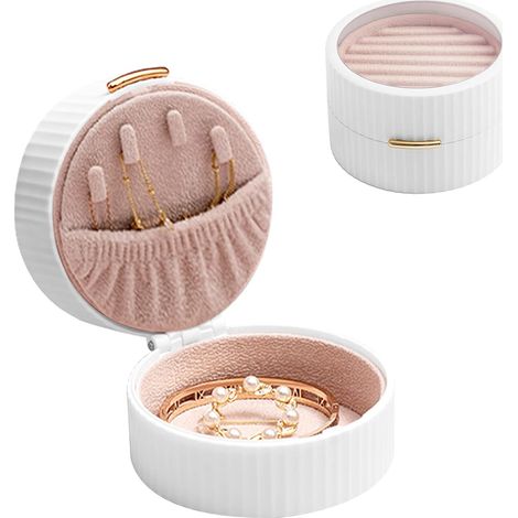 Boîte à bijoux de rangement multicouche (Blanc)