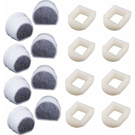 Pack of 16 Drinkwell Water Fountain Filters – Foam Pre-filter and Carbon Filter – Clean Water for Cats and Dogs (1/4)