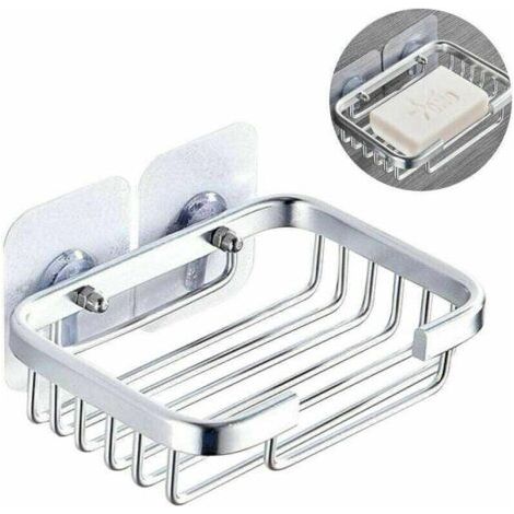 BUNTHAUS Porte-savon, Douche, porte-Savon, Acier Inoxydable Mural porte-Savon pour salle de Bain Cuisine - Adhésif puissant Pas de Forage, de l'Argent (1/5)