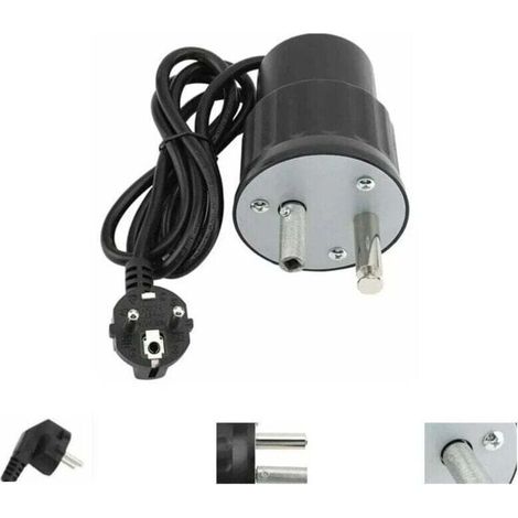 Moteur de barbecue électrique, kit de barbecue de camping en aluminium, charge nominale de 0 à 24 kg, accessoires pour barbecue d'extérieur (noir, prise UE (1/4)