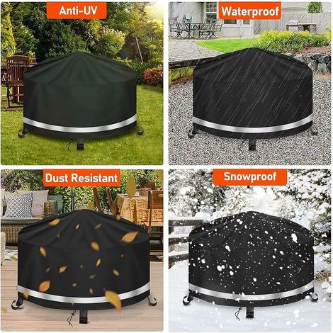 Housse de Protection pour BraséRos Ø 85 x 40 cm ImperméAble,Housse brasero RéSistant aux UV,RéSistant à la DéChirure, Tissu Oxford 210D Housse pour Foyer Barbecue (1/5)