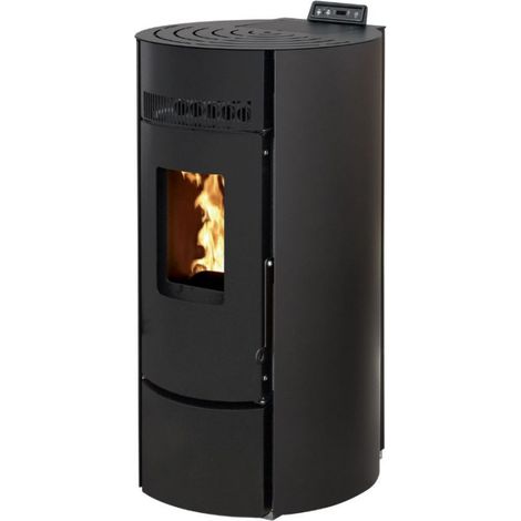 Interstoves – Poêle à granulés étanche 9 kW – Rendement 95,90% – Installation flexible façade/toit – Programmation 7 jours